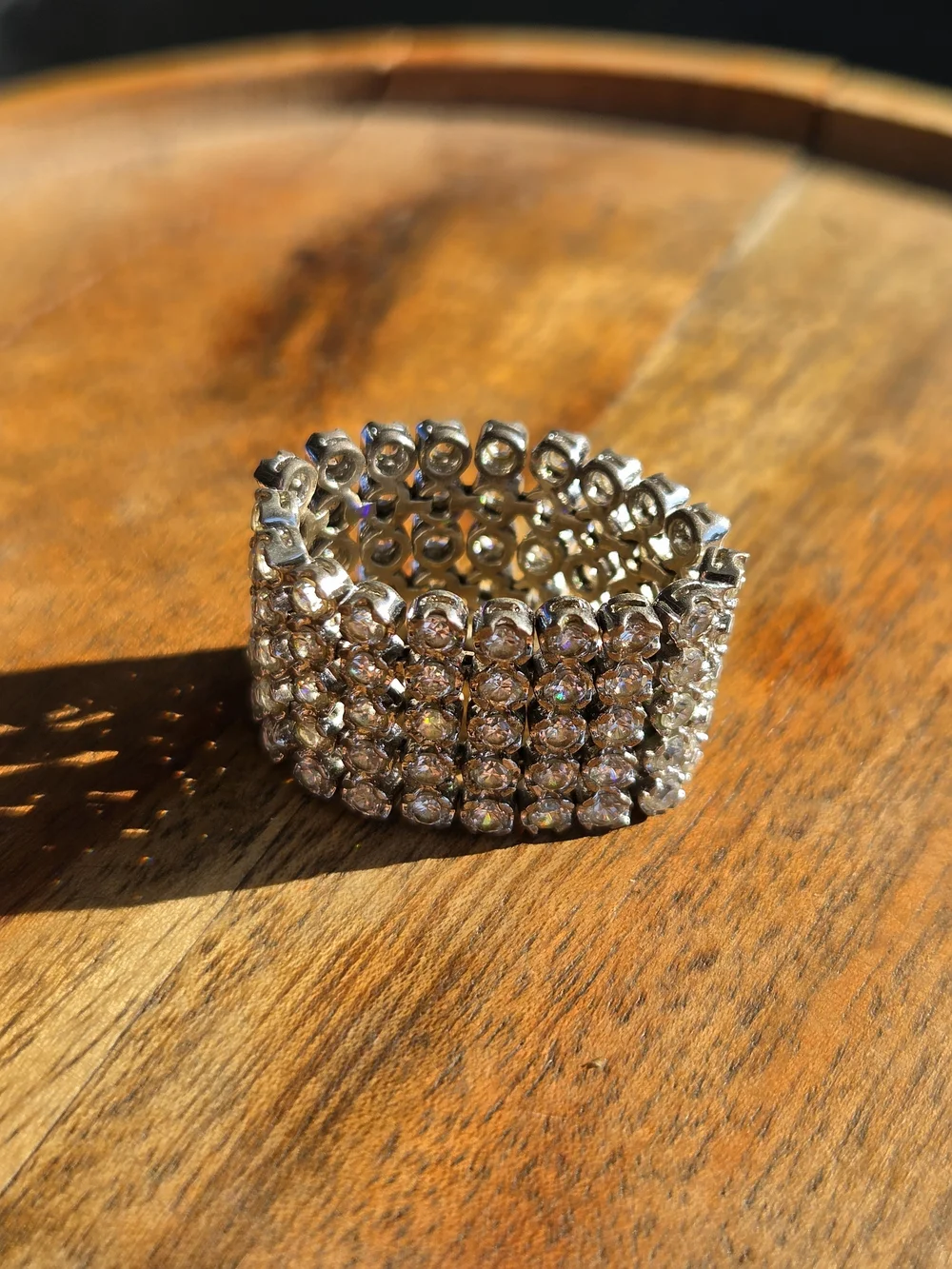 Sterling Silver Cz Mesh Eternity Ring - 925
